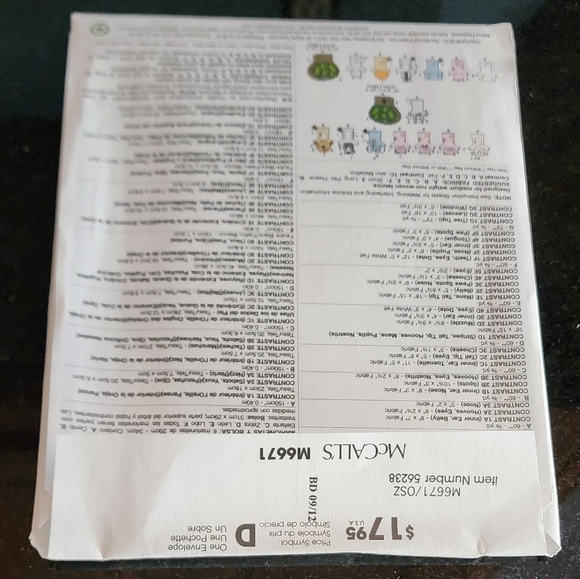 Animal puppet show DIY McCall's Crafts sewing patterns #M6671, NEW in package! - Picture 10 of 10